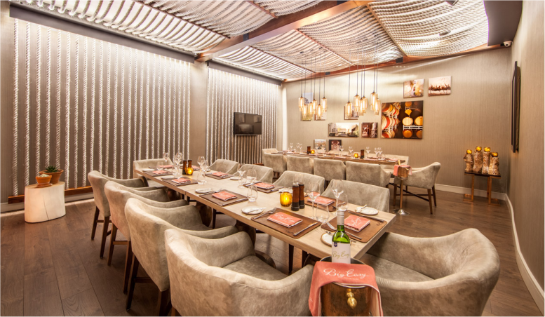 Refined hotel restaurant interior